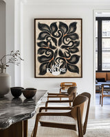 Modern Boho Beige & Black Wall Art for Dining Area | ArtExplore