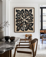 Modern Boho Beige & Black Wall Art for Dining Area | ArtExplore