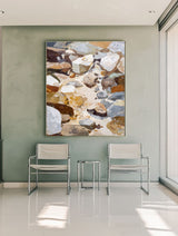 Modern Brown Rocky Texture Art | Large Vertical Canvas for Homes ArtExplore