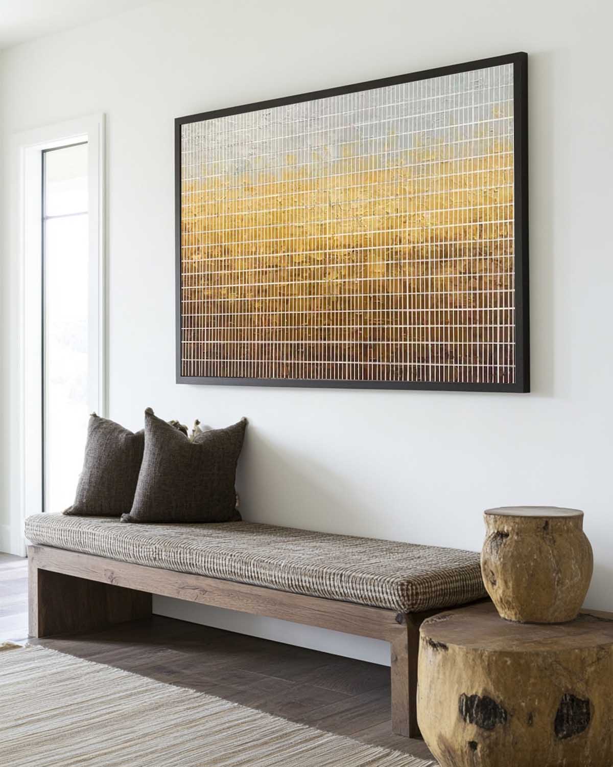 Modern Brown White Wall Art Texture Canvas Art Wabi-sabi Wall Art Minimalist Painting For Sale