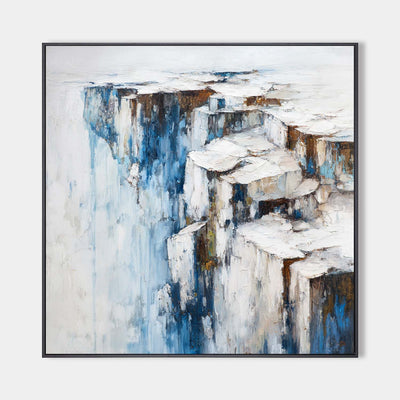 Modern Coastal Blue Textured Wall Art for Modern Minimalist Large Home Decor | ArtExplore