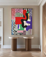 Colorful Splice Wall Art Large Textured Abstract Henri Matisse Art Style Painting Fine Art For Sale