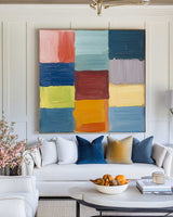 Colorful Texture Art Colorful Plaster Painting Large Square Textured Canvas Art Livingroom Wall Art