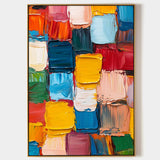 Modern Colorful Vertical Painting Rich Textured Painting Luxury Colorful Abstract Wall Art For Sale
