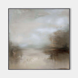 Modern Earth Tone Lake Painting Rich Textured Canvas Art Large Textured Landscape Painting For Sale