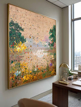 Modern Floral Garden Abstract Painting for Living Room, Textured Canvas – ArtExplore