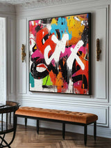 Large Graffiti Wall Art Colorful Texture Painting Graffiti Fine Art Abstract Livingroom Wall Art