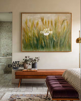 Modern Green Grass Wall Decor – Handmade Landscape by ArtExplore