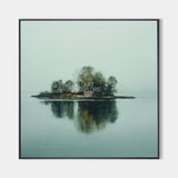 Modern Green Lake Reflection Painting | Large Handmade Landscape ArtExplore