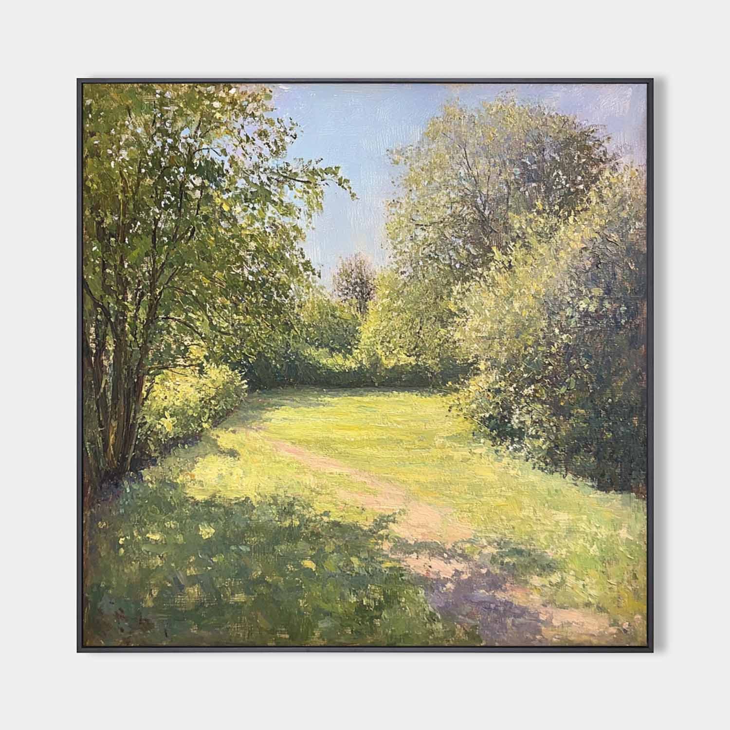 Modern Green Landscape Painting Large Green Woods View Wall Art Green Landscape Canvas Art For Sale