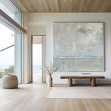 Modern Green Thick Texture Art Painting Abstract Wall Art Light Green Canvas Wall Art For Livingroom