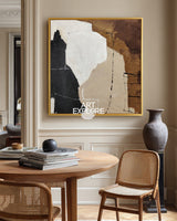 Modern Handmade Texture Painting | Brown Minimalist Canvas | ArtExplore