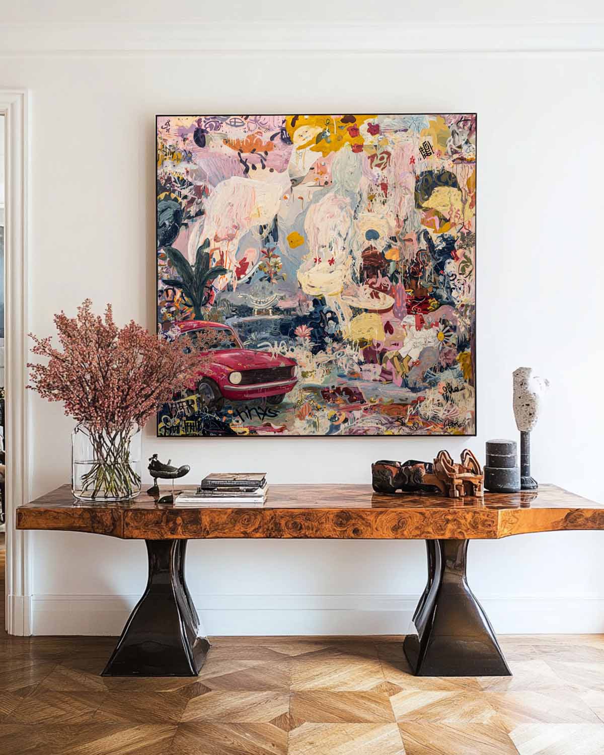 Modern Home Decor Graffiti Oil Painting – Large Textured Handmade Canvas Art | ArtExplore