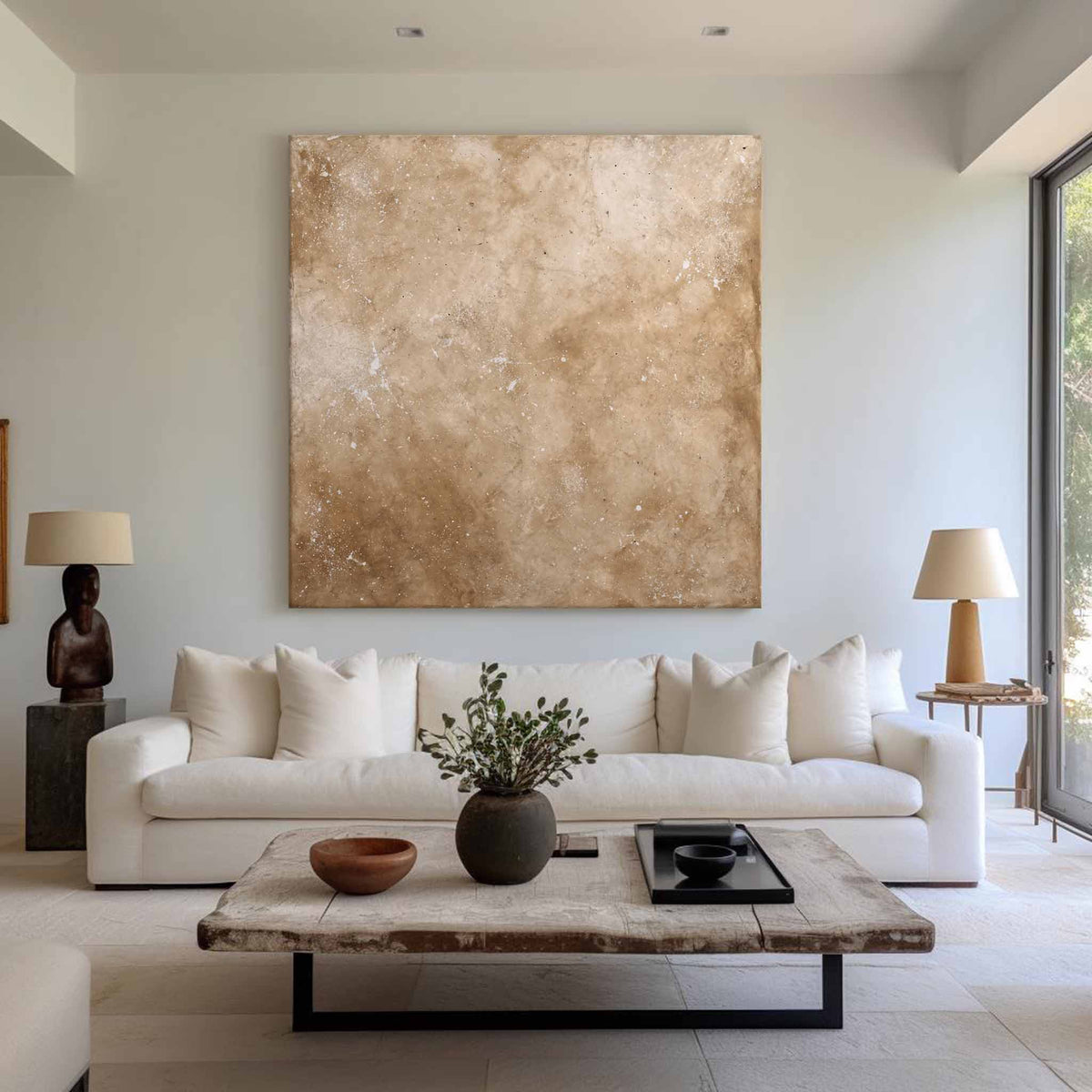 Modern Handmade Oil Painting in Brown Tones, Minimalist Texture for Interior Decor – ArtExplore
