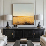 Large Wheat Field Landscape Art Painting Countryside Wall Art Minimalist Wall Art For Livingroom