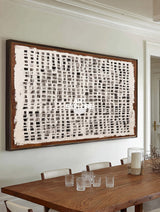 Modern Minimalist Black Mosaic Large Ready to Hang Painting