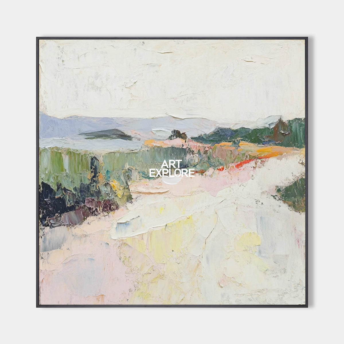 Modern Palette Knife Painting Beige Texture Landscape Livingroom Wall Art for sale | ArtExplore