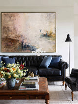 Modern Textured Abstract, Handmade Warm Oil on Canvas for Large Rooms ArtExplore