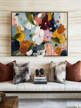 Modern Urban Floral Abstract - Extra Large Heavy Texture Wall Art