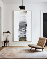 Modern Vertical Brush Line Painting | Minimalist Textured Art | ArtExplore