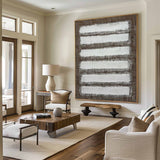 Wabi-sabi Brown White Canvas Art Large Minimalist Painting Brown White Textured Acrylic Painting