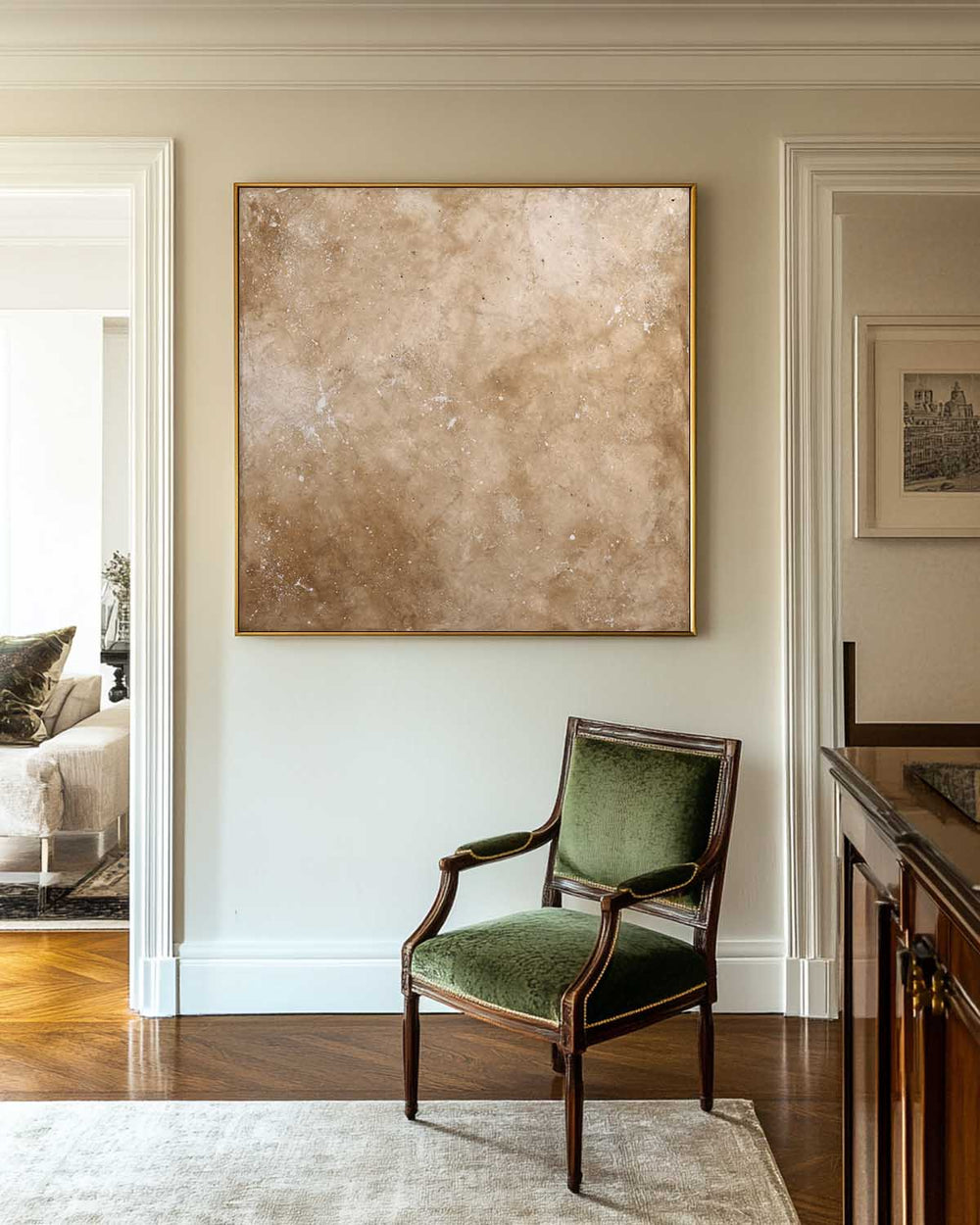 Modern Handmade Oil Painting in Brown Tones, Minimalist Texture for Interior Decor – ArtExplore
