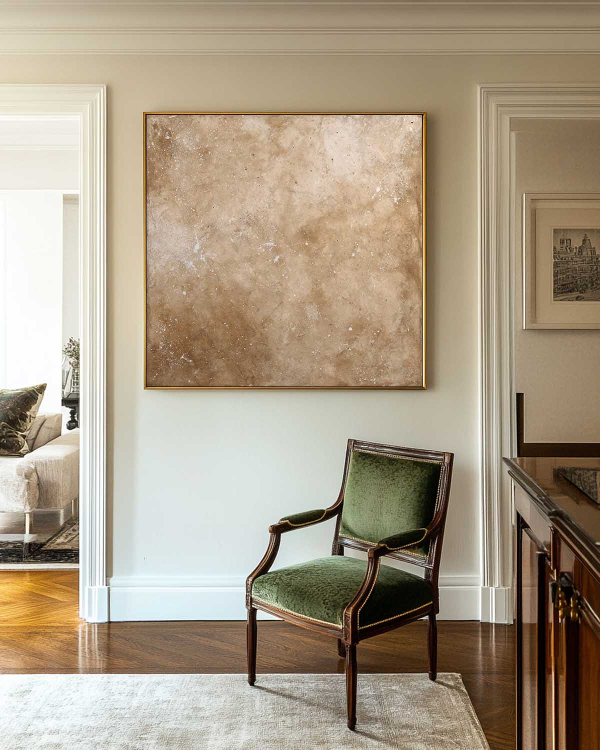 Modern Handmade Oil Painting in Brown Tones, Minimalist Texture for Interior Decor – ArtExplore