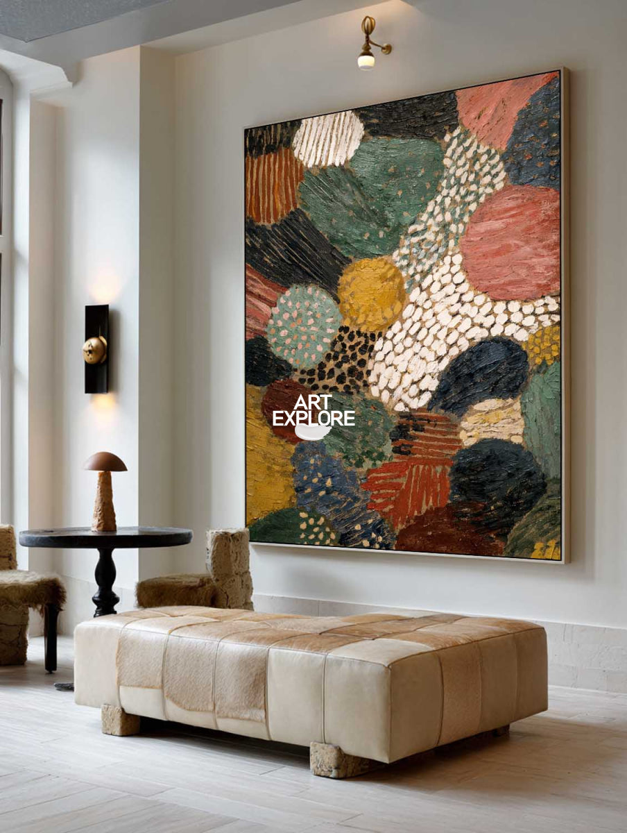 Original Abstract Textured Art With Earthy Colors For Modern Living Room Decor