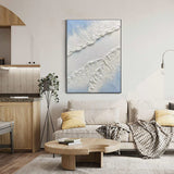 3D Blue Rich Textured Minimalist Painting Large Minimalist Art Blue Abstract Canvas Painting