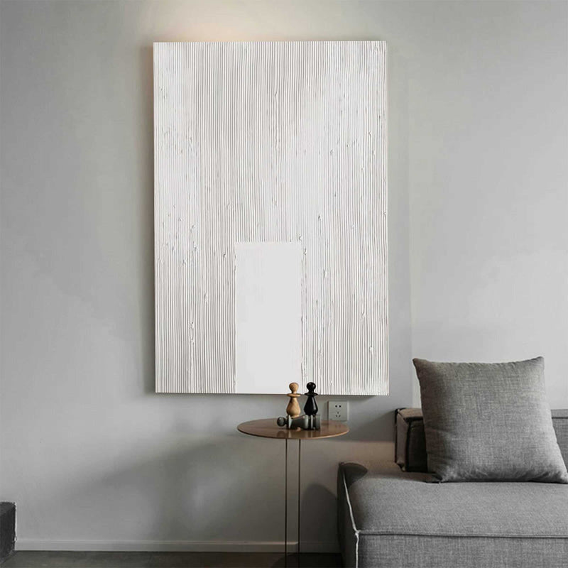 Large White Abstract Painting White Minimalist Painting White 3D Textured Painting Modern abstract painting Living Room Minimalist Art