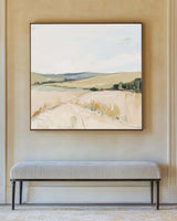 Natural Field Scenery Painting Beige Landscape Texture Wall Art Large Beige Livingroom Painting