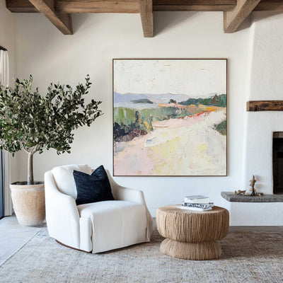 Natural Scenery Painting Beige Texture Landscape Livingroom Wall Art Luxury Modern Abstract Painting