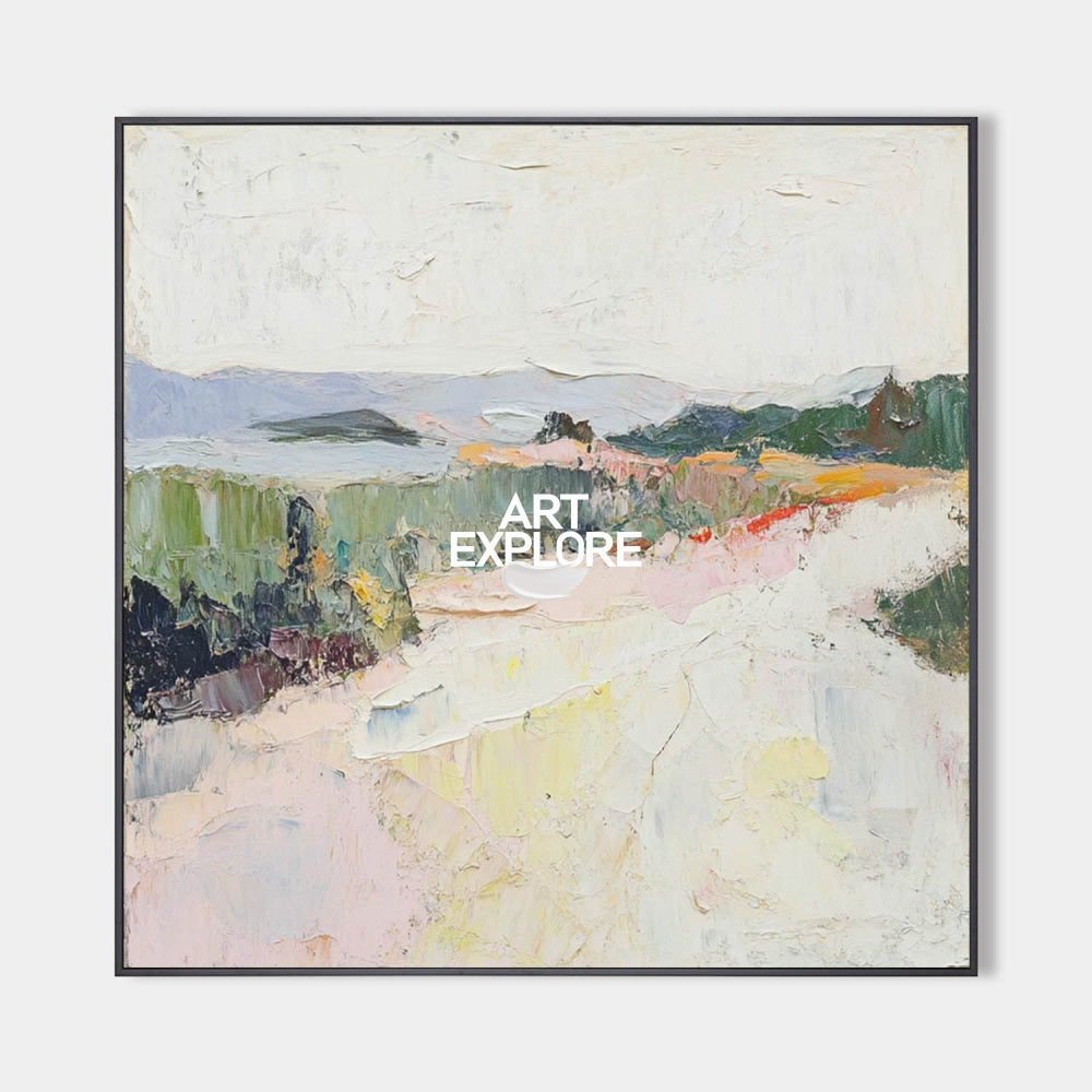 Natural Scenery Painting Beige Texture Landscape Livingroom Wall Art Luxury Modern Abstract Painting