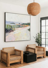 Natural Scenery Painting Beige Texture Landscape Livingroom Wall Art Luxury Modern Abstract Painting