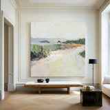 Natural Scenery Painting Beige Texture Landscape Livingroom Wall Art Luxury Modern Abstract Painting