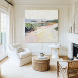 Natural Scenery Painting Beige Texture Landscape Livingroom Wall Art Luxury Modern Abstract Painting