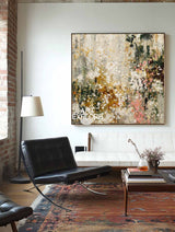 Natural Tone Floral Abstract Art for Large Spaces, Minimalist Decor – ArtExplore