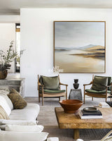 Neutral Beige Oasis Landscape Wall Art, Contemporary Texture – ArtExplore