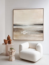 Neutral Haze Scenery Wall Art | Large Square Textured Landscape ArtExplore