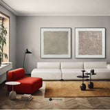 Wabi-sabi Beige Minimalist Art Set of 2 Beige Texture Art Square Minimalist Art For Livingroom