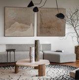 Wabi-Sabi Brown Plaster Painting Abstract Art 2 Pieces Minimalist Painting Set of 2 Plaster Painting