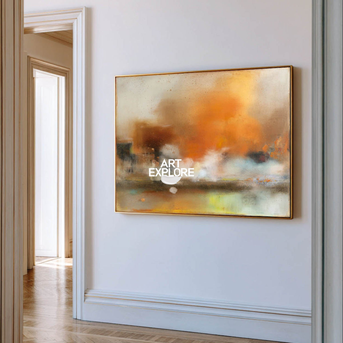 Original Textured Abstract Painting In Earth Tones With Handmade Brushstroke Details