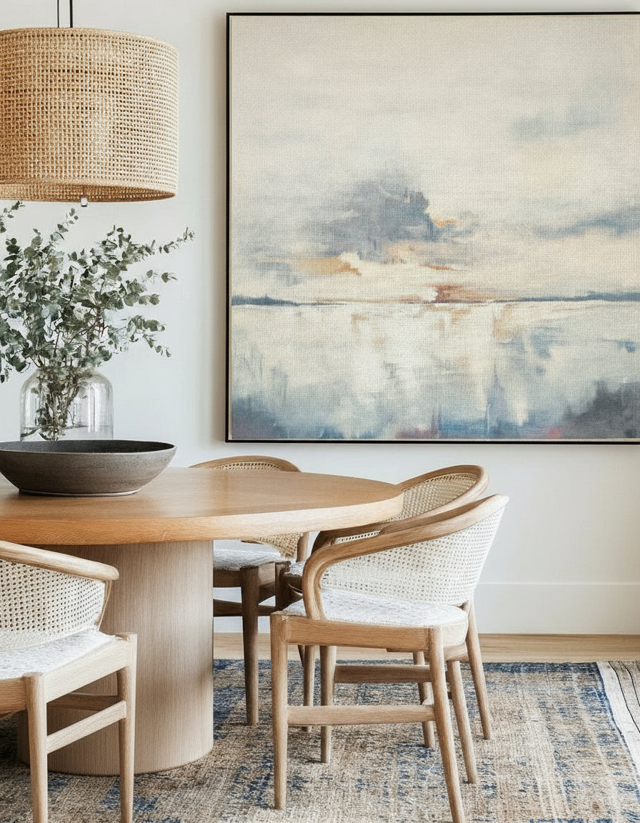 Oversize Blue Landscape Abstract Canvas Art Original Abstract Paintings Texture Art Painting For Sale