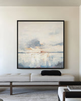 Oversize Blue Landscape Abstract Canvas Art Original Abstract Paintings Texture Art Painting For Sale