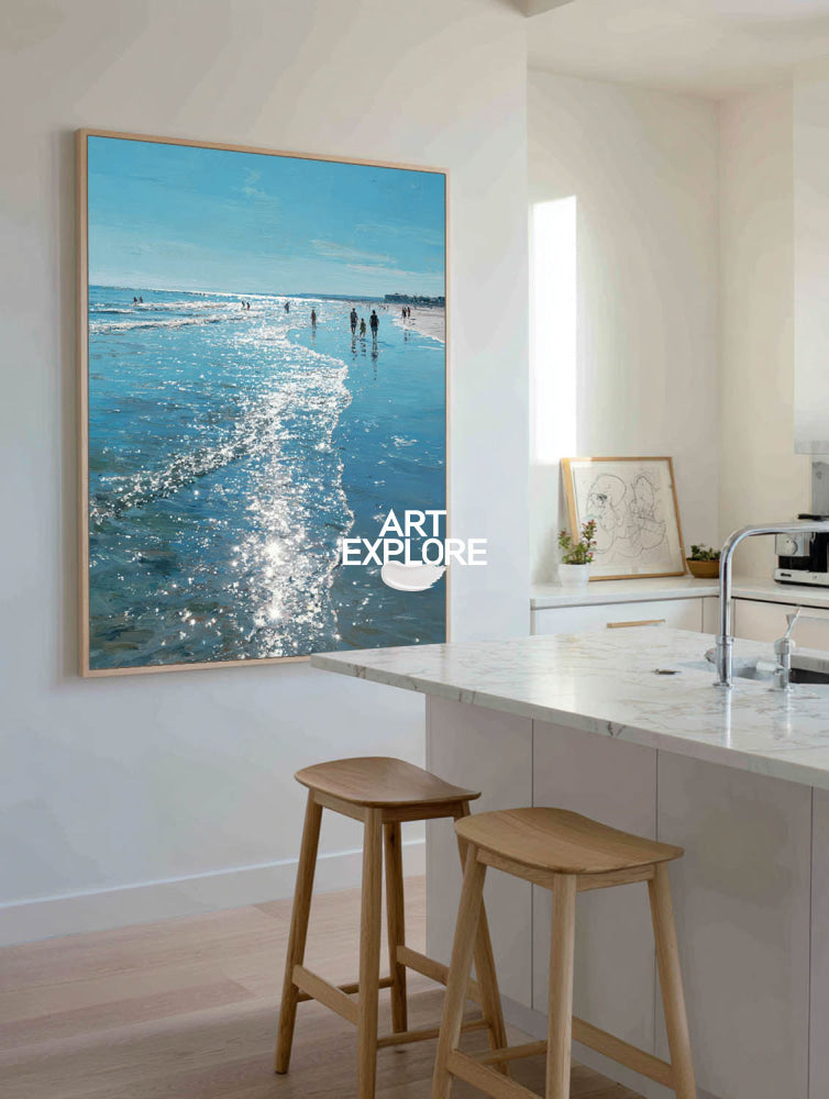 Oversized Luminous Beach Abstract Custom Large Nature Wall Decor