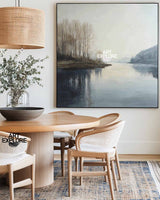 Oversized Minimalist Landscape Oil Painting, Framed Scenic View – ArtExplore