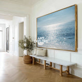 Oversized Sun-Drenched Sea Painting Hand-Drawn Luxury Wall Art