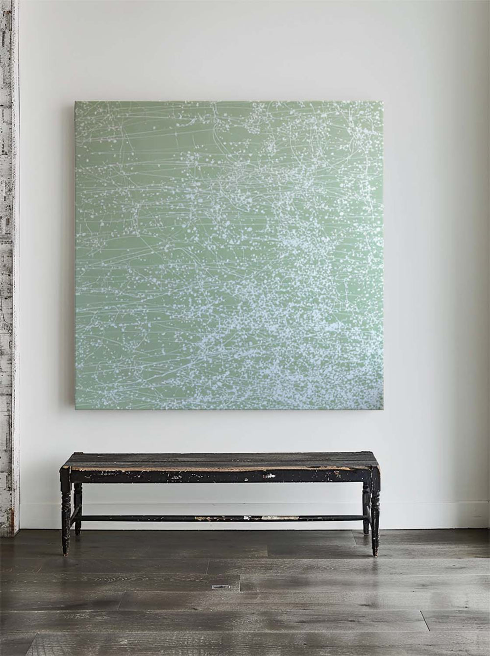 Oversized Wabi-Sabi Green Canvas for Calm Living | Minimalist Artwork | ArtExplore