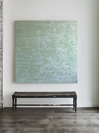 Oversized Wabi-Sabi Green Canvas for Calm Living | Minimalist Artwork | ArtExplore