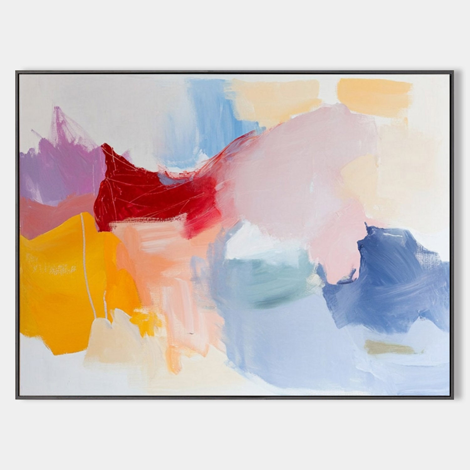 Pink And White Wall Art Huge Contemporary Warm Tone Texture Artwork Colorful Abstract Art for Sale